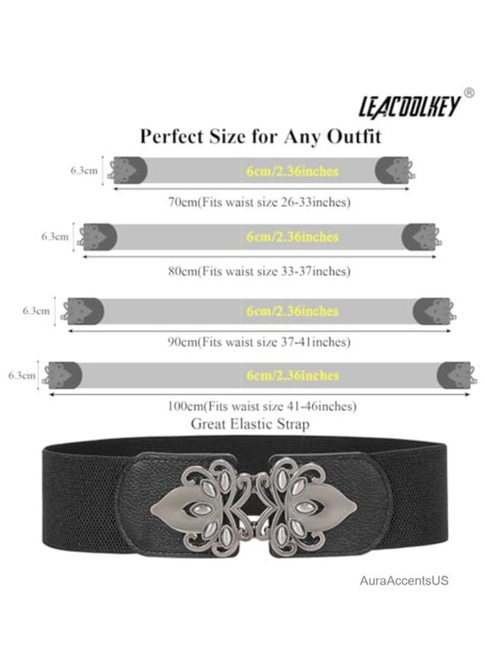4 Pack Wide Elastic Waist Belt for Dress Plus Size Vintage Stretch Belt 2.36\
